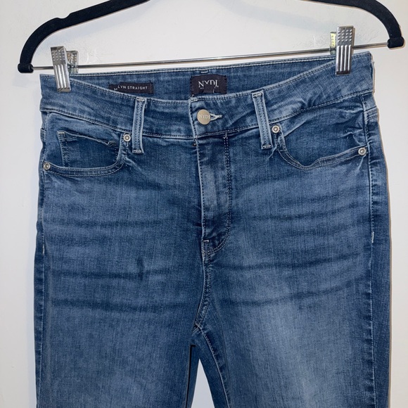 NYDJ Marilyn Straight Leg Jeans Bluewater Wash Release Hem | Size 4 - Picture 7 of 16